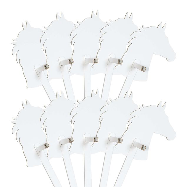 Käpphäst Set 10 delar häst vit för målning/limning